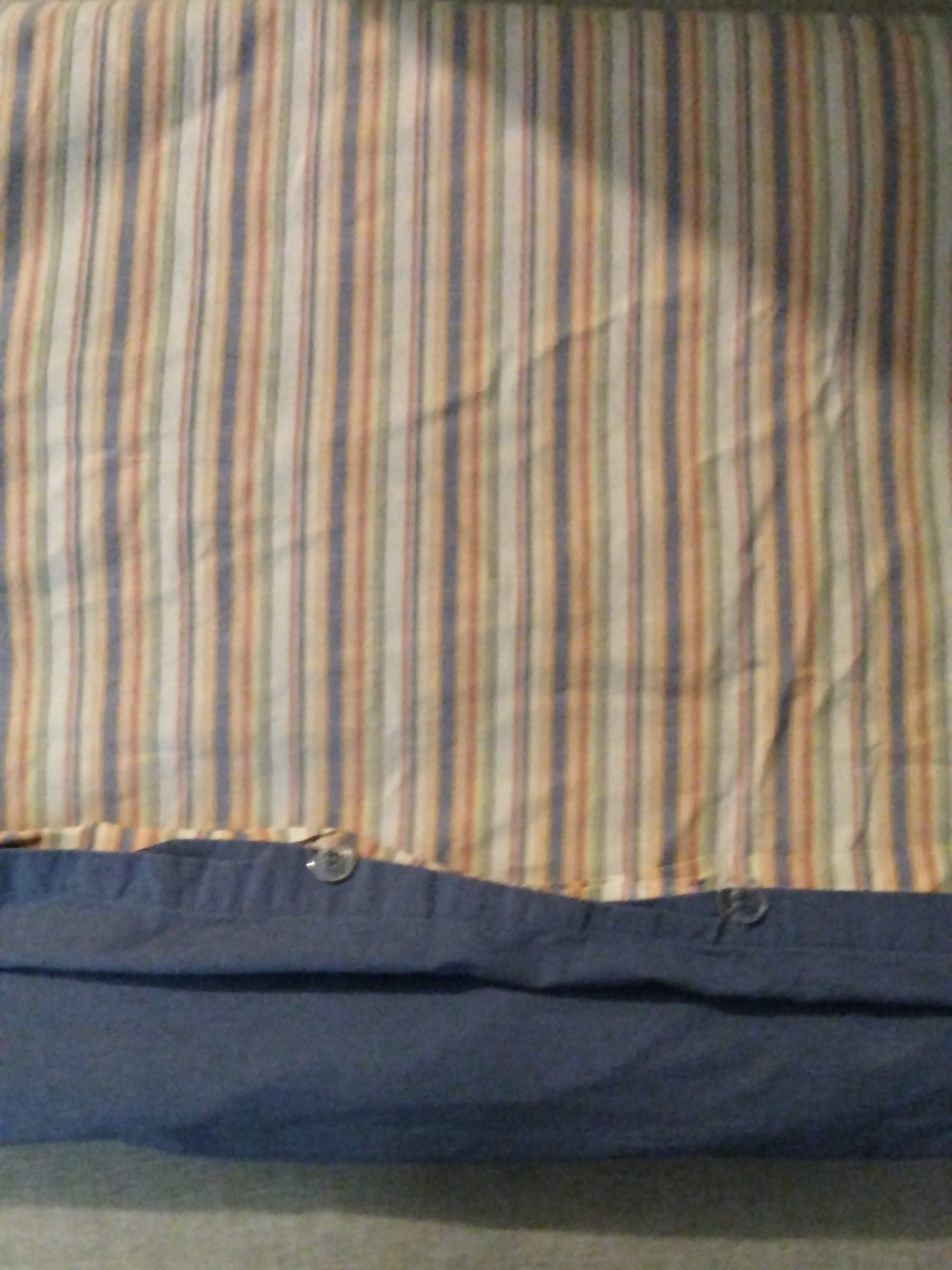 Striped Cotton Duvet Cover  Navy  Sweden Style Ikea 100% Cotton Queen Size